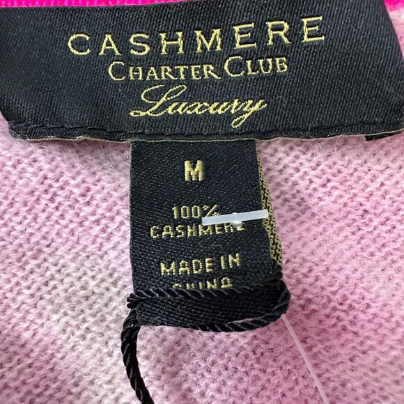 Charter Club Table Cashmere Sweater Women’s Medium Bianca Crema Tie-Dye Pink New - Picture 7 of 10
